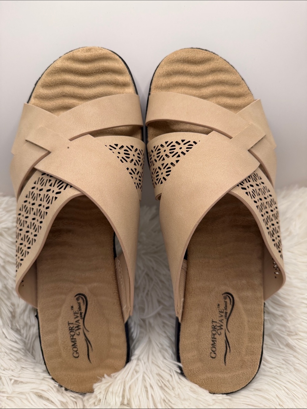 Women's Nude Tan Cross-Over Sandals
